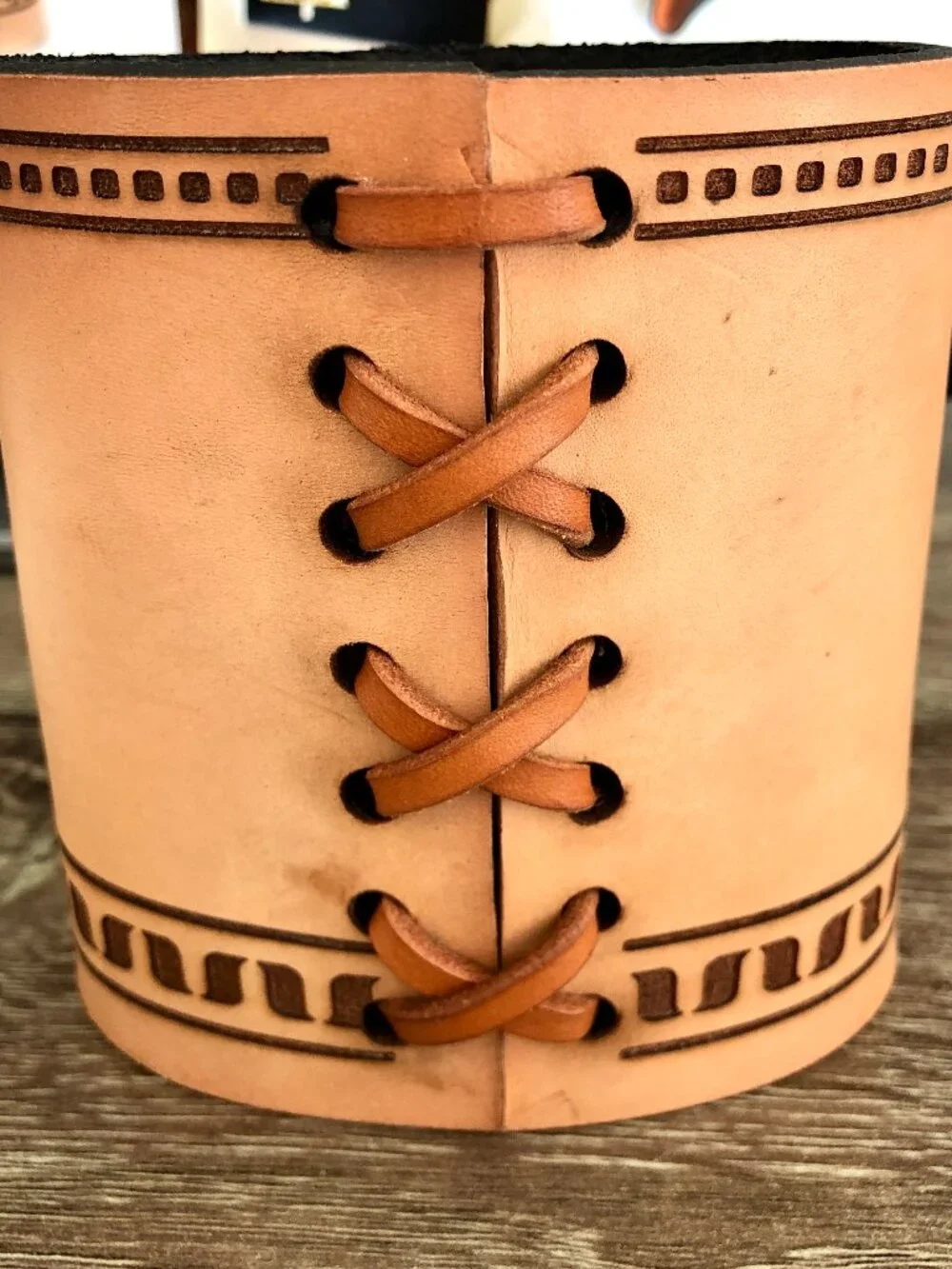 Handmade Genuine Leather Pencil and Pen Holder: Office Decor, Pen Organizer